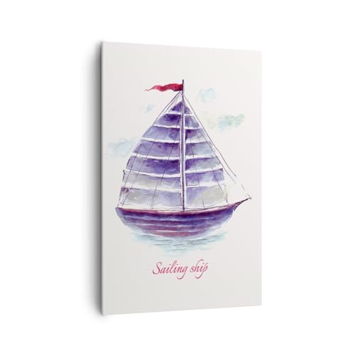 ARTTOR Tableau Décoratif sur Toile 80x120 cm Enfants Maritime - 5222