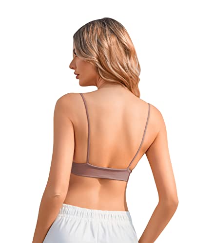 INIBUD Bralette for Women Triangle Cups Removable Padded Wire Free Pull On Closure3
