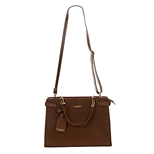 Bolsa Feminina Marrom Dhaffy, Alça de Mão e Transversal Grande cor:marrom;tamanho:G