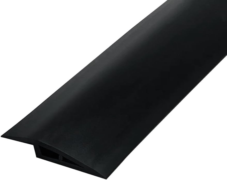 X spring Floor Transition Strip Self Adhesive, PVC Carpet to Tile Transition Molding, Flexible Vinyl Self-Adhesive Threshold Strip for Flooring, Easy Cut and Install, Black 10mm 3.28FT