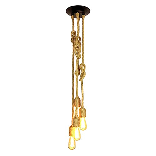 Lustre corde de chanvre suspension réglable pour sublimer un plafond haut et sombre
