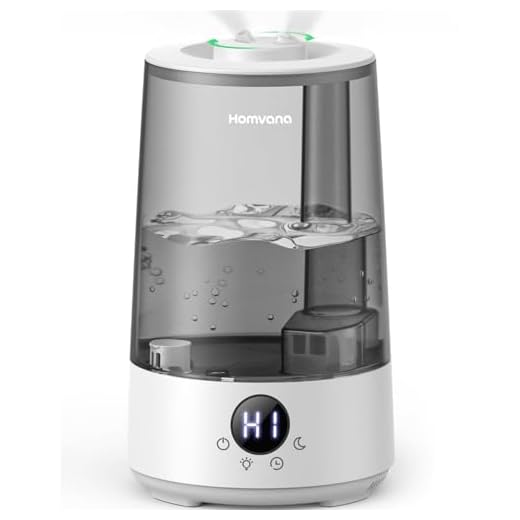 Umidificatore Ambiente Bambini Homvana 3.6L, 360°Cool Mist 23dB Silenzioso for Baby, Piante Dura da 34H, Auto Sleep Modo, Timer, con Luce e Aromaterapia Top-Fill, Facile da Pulire, Oli Essenziali ok