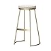 XJBD-Sgabelli da Bar Sgabello da Bar Moderno Sgabello Alto da Cucina per La Colazione Sgabello Rotondo Design Cuscino Bianco Gambe Dorate (Materiale: Ferro Battuto + Velluto) (Dimensioni : 65cm)