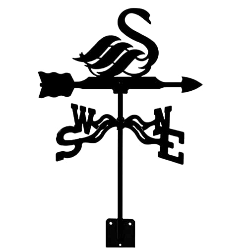 ZWP Kreative Schwan Deko Wetterfahne Gartenschilder Home Messwerkzeug Silhouette Tier Pfähle Skulptur Dekor Aushöhlen Kunst für Outdoor Garten Dekoration 13.4x26in Cover