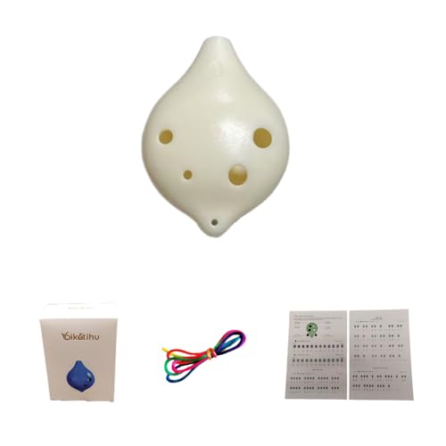 SIKATIHU 6 Hole Ocarina C Key Plastic Ocarina Music Instrument for beginner Best Gift (White)