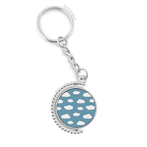Titular de la clave rotativo DIYthinker con diseño de nube blanca y anillo de cadena