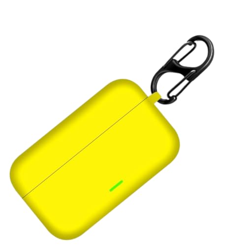 Image of Anvique Silicone Case Cover for Realme Buds T500 Pro, Shockproof Protective Earbuds Cover with Keychain Hook, Anti-Scratch Soft Silicone Skin, Full Body Protection Case (Yellow S)