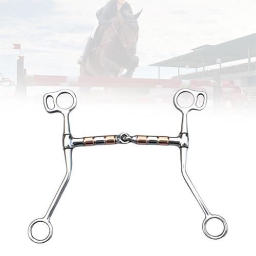 Aymzbd Boca de cavalo Bit Bit Horse Tack com rolos de cobre suprimentos equestres morda