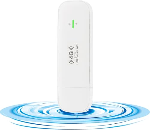 KuWFi 4G 150 Mbps, 4G LTE USB Dongle WiFi, Wireless Cle Modem 4G mit Steckplatz, Netzwerkadapter 4G LTE, USB-Stick für Geschäft/Zuhause, verbinden Sie 10 Benutzer