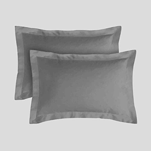 GC GAVENO CAVAILIA Envelope Closure Oxford Pillow Cases 2 Pack- 50 x 75 Hotel Quality Egyptian Cotton Pillow Cases- Luxury Bedding Soft Pillow Covers- Grey