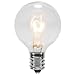 25 Pack - Clear G40 Globe Light Bulbs For Patio String Lights Fits E12 and C7 Base 5 Watt G40 Replacement Bulbs For Patio Lights