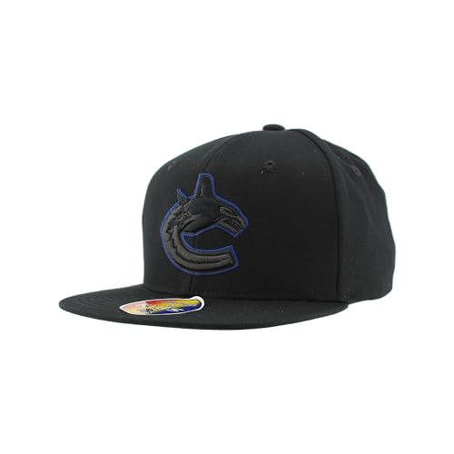 Vancouver Canucks NHL Officially Licensed Youth Adjustable Snapback Hat Flat Bill Z11 Black Element