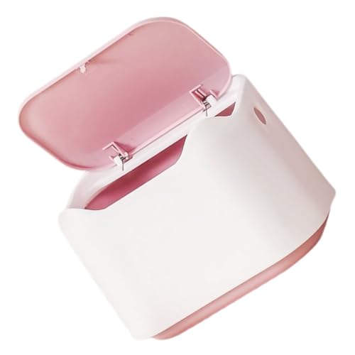 Mini caneca de basura rectangular con tapa para escritorio