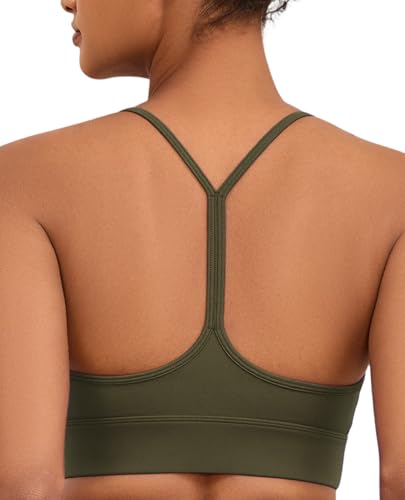 Image of Womens Y-Back Sports Bra, Weightless Padded Yoga Bra, Spaghetti Strap Low Impact Gym Top for Workout & Daily Wear