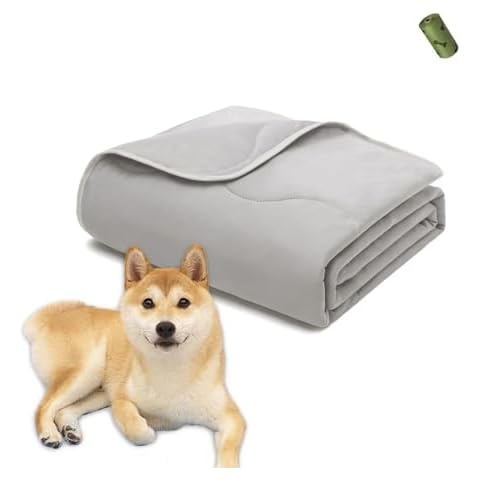 MICROCOSMOS Pet Cooling Blankets & Sleeping Mat- Reversible Washable Durable Dog Bed Cover, EZ Clean. Perfect Indoors, Outdoors or in The Car.(XXLarge, Grey-Grey) Cover