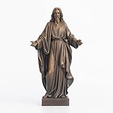 ShineOnAngel Jesus-Statue mit offenen Armen, Bronze-Finish, Jesus Christus, realistische Kunstharz-Skulptur für christliche Heimdekoration, 30,5 cm