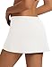 LOMON Women's Micro Mini Skorts Skirt Low Waist Soft Stretch Sexy Built-in Shorts Casual Sexy Skirts with Pocket Summer White S
