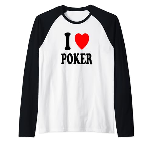 I Heart Poker Casino Betting Raglan Tee