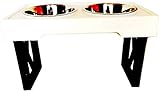 Our Pets Deluxe Designer Diner Adjustable Dog Feeder Raised Dog Bowl Feeding Station with Stainless Steel Double Bowls