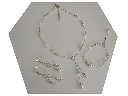 Parure bijoux Femme Mariée Mariage Blanc Ivoire Style perle culture Collier bracelet boucles d'oreille Soirée Cérémonie Coktail robe perles (pas cher, petit prix)