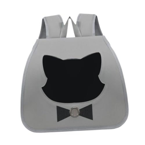 Mochila de transporte para gato y perro portátil color gris 8