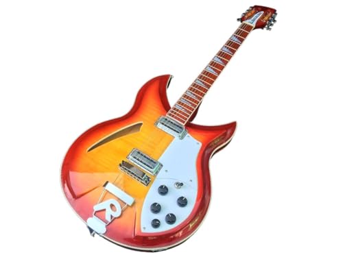 Guitare électrique 12 cordes couleur Sunburst personnalisée avec corps en tilleul et touche palissandre