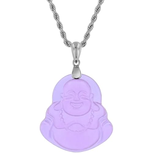 Laughing Buddha Purple Jade Pendant