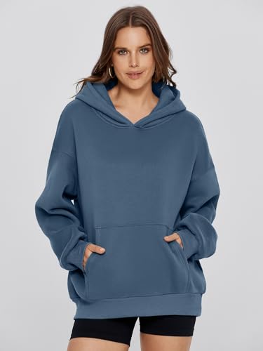 Glamaker Women's Oversized Essentials Hoodies Fleece Sweatshirts Fall Long Sleeve Sweater Pullover Hoodie With Pocket - Image 5