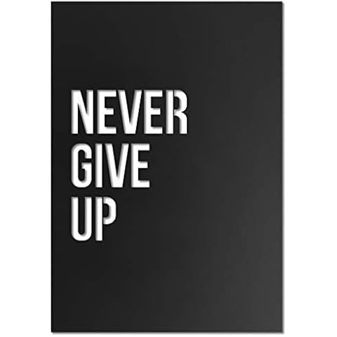 ROAMFORGE Never Give Up - Motivational Metal Wall Art Inspirational Life Quotes & Sayings Cover
