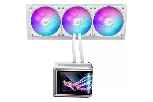 ASUS ROG RYUO IV SLC 360 ARGB All-in-One Liquid CPU Kühler (6,67 Zoll Curved AMOLED Display für 3D-Video, vormontierte ARGB-Lüfter, leistungsstarke Pumpe, Wärmeleitpaste) (weiß)