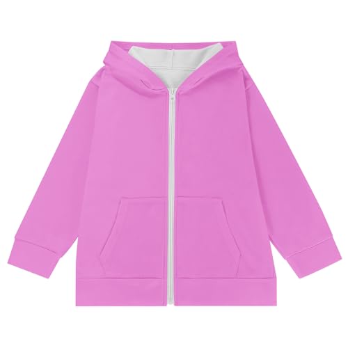 Oversized Zip Up Hoodies for Girl Fashion Solid Coat Long Sleeve Fall and Winter Kids Sweatshirt Jacket 4-12 Years3