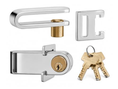 FERPASA® - Candado de Seguridad Cierre Extensible con Llave de Seguridad Juego 2 Uds. – Cierre Reforzado para Rejas, Cancelas y Puertas – Protección Antirrobo para Exterior