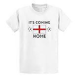 second ave - maglietta bianca per bambini, motivo: calcio inghilterra, motivo: euros it 'coming home design 2-3 anni