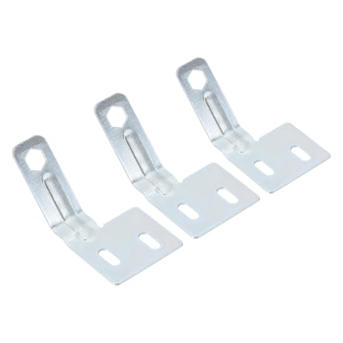 Kit de herrajes para puertas plegables PATIKIL, 3 piezas, alineador superficial para puertas bipliegue, color blanco, acero al carbono miniatura 1