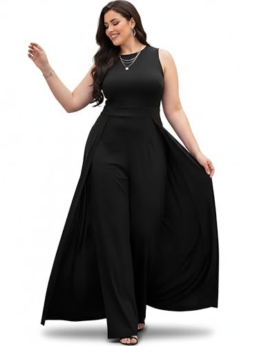 KOH KOH Womens Sleevless Long Pant Cape Dressy Pockets...