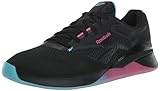 Reebok Unisex Nano X4 Sneaker, Black/Bold Cyan/Laser Pink, 11 US Men