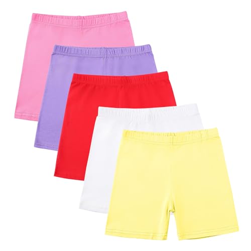 Ofertas Flash Del Dia Leggins Niña Mallas Cortos de Ciclismo de Algodón Pantalones Corto Deportivo para Yoga Danza Gimnástica Transpirable y Cómodo Elástico Leggings Tipo Bóxer Pack de 5 Ropa Niña