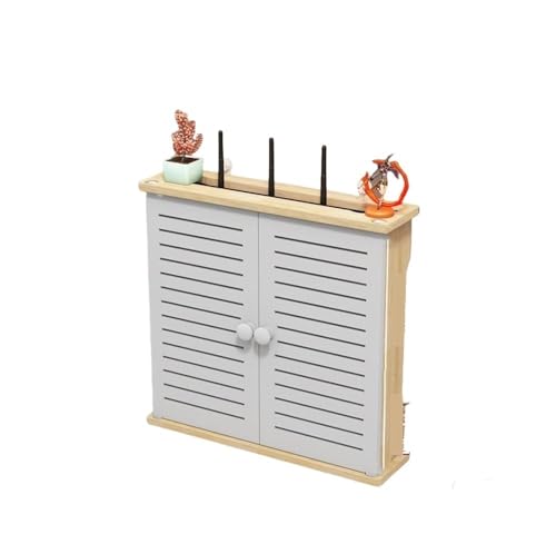 Caja de almacenamiento de madera para enrutador, caja de enrutador WiFi de montaje en pared, estante para medidor eléctrico, para dormitorio, sala de estar (12.9 x 3.5 x 12.2 pulgadas)