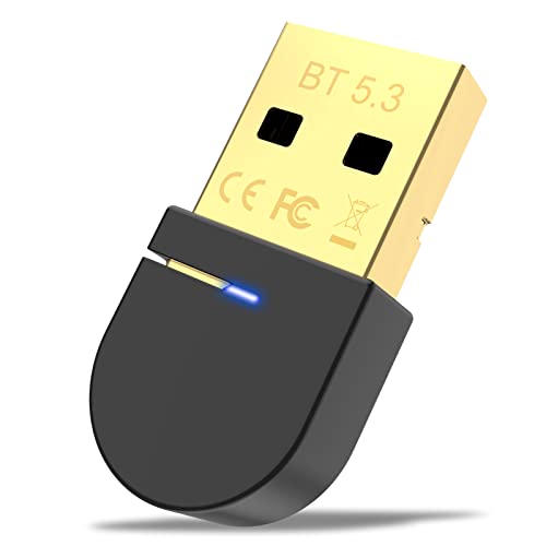 eppfun Clé Bluetooth 5.3 Adaptateur Dongle, USB Bluetooth Audio Transmetteur, Supporte PC Windows 10/8.1, Compatible avec Casque, Souris, Clavier, imprimantes, Plug & Play (Noir) Cover