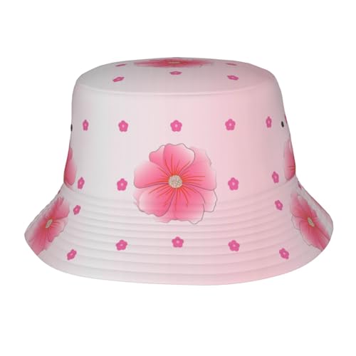 Blooming Carnations Adult Unisex Sunshade Bucket hat, Non-Shrinking, Lightweight, Breathable, Foldable, Easy to Store Black