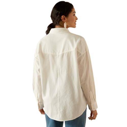 Ariat Women's Coastal Stripe Baggy Button Up Shirt2