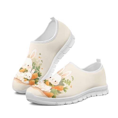 Zapatillas de running antideslizantes ligeras y transpirables para mujer, Conejo sosteniendo una zanahoria, 39 EU