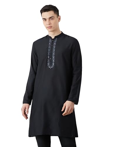Image of Amazon Brand - Symbol Men Festive Embellished Long Kurta (Regular Fit)