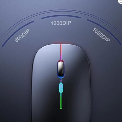 Mouse Sem Fio Recarregável Wireless Bluetooth Optico Led Rgb Colorido Ergonômico Usb 2.4 Ghz Notebook Computador Pc Desktop Linha Premium glide