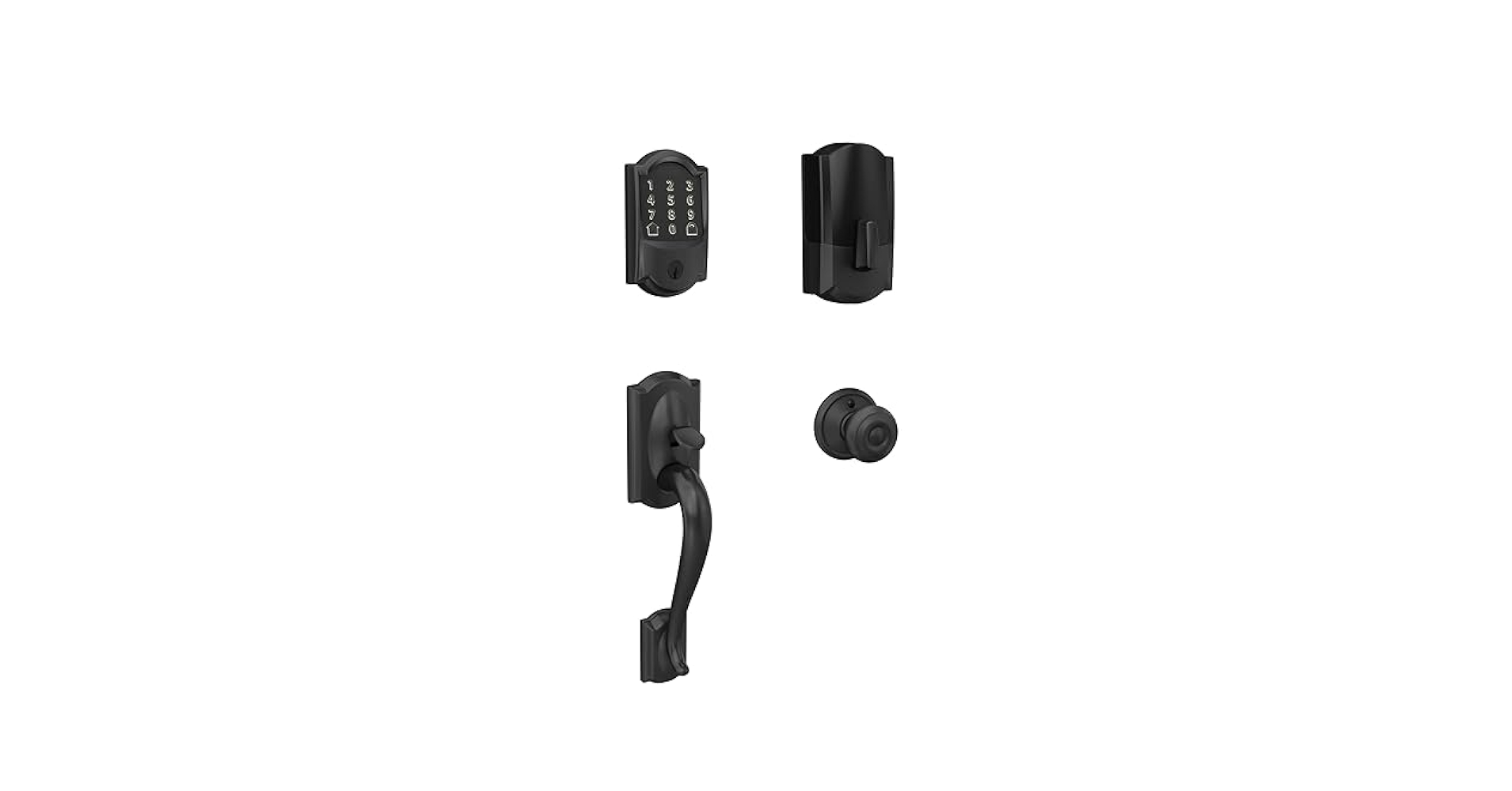 Schlage Encode Century Matte Black Smart Lock And Handleset Bundle: Ultimate Home Security Upgrade