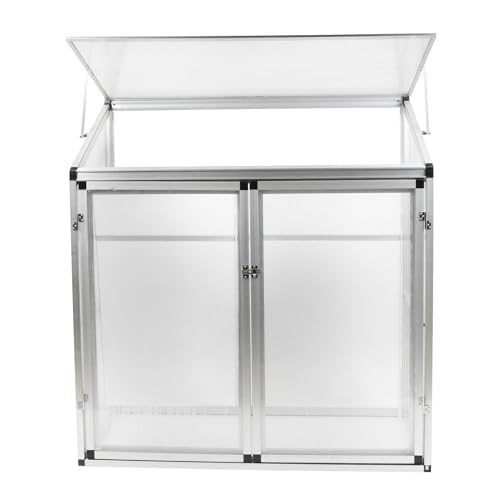 Tomatengewächshaus Aufzuchtschrank Treibhaus Frühbeet Pflanzenhaus Aluminium Beistell-Gewächshaus klein ohne Rückwand 130x52x140 cm