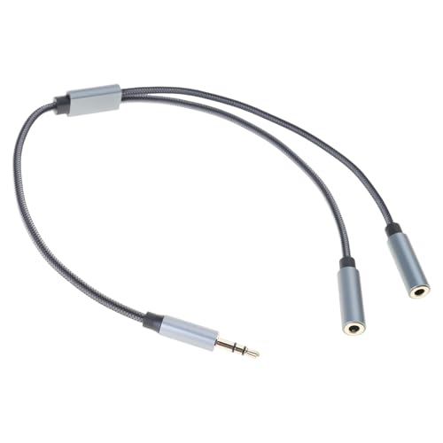 Gold Plates Connection Gaming Sound Adapter 3.5mm Female to Double Male Headphone Microphones Splitter Cable for PC & Laptop PC 