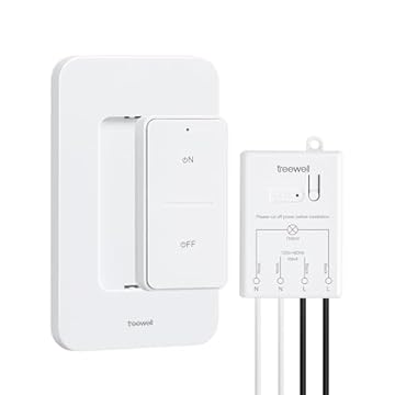 treewell Kit de Interruptor de Luz Sem Fio e Receptor, Interruptor de Luz de Controle Remoto de Alcance Rf de 200 Pés, Sem Fiação, Sem Interferência, Interruptor de Parede Sem Fio (,)