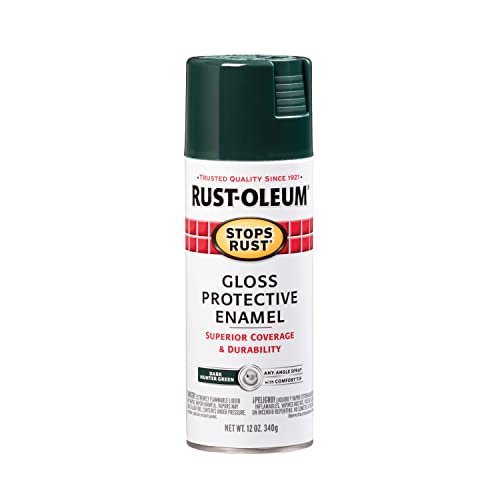Image of Rust-Oleum 7733830 Stops Rust Spray Paint, 12 oz, Gloss Dark Hunter Green