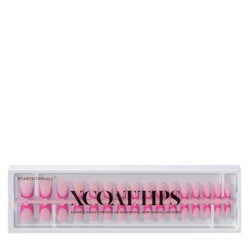 BTArtboxnails XCOATTIPS French Tip Nails Pink and White